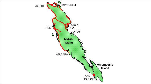 A map of Malaita Province | SIBC