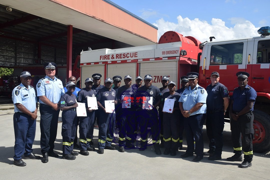 Six police officers completed three weeks of firefighting training in Honiara Six police officers completed three weeks of firefighting training in Honiara