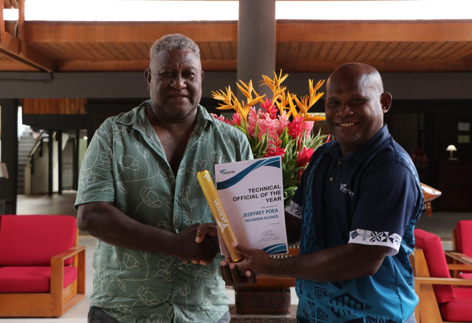 Jeffrey Poea wins Oceania Top Award Jeffrey Poea wins Oceania Top Award