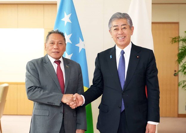 Foreign Minister Agovaka Meets Japanese Counterpart During Bilateral Meeting In Tokyo.