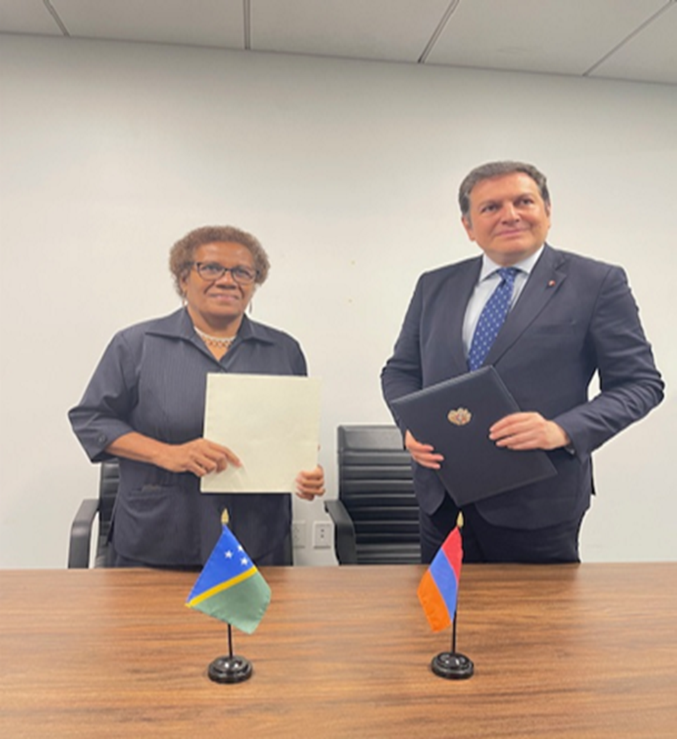 Solomon Islands establishes diplomatic relations with Republic of Armenia Solomon Islands establishes diplomatic relations with Republic of Armenia